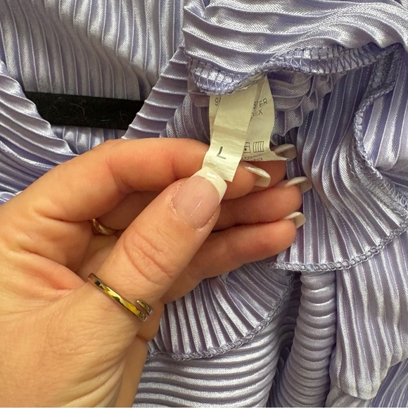 Purple Pleated Shirt and Shorts Set - Picture 6 of 7